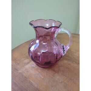 Pilgrim Glass Cranberry Pitcher 4"